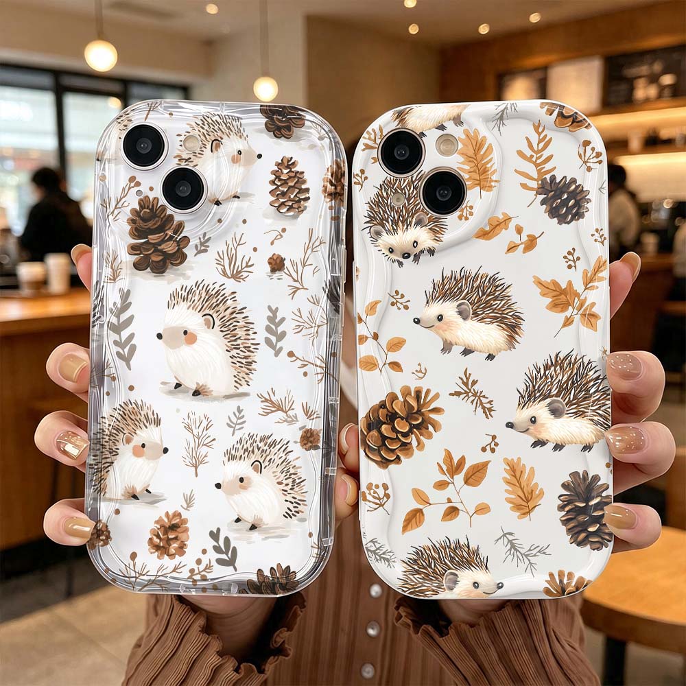 Apple Iphone 16 - Hedgehog Autumn Pinecone Phone Case For