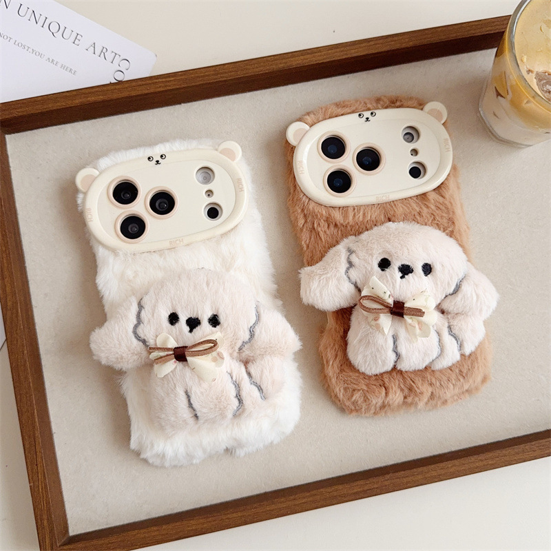 3D Cartoon Bowknot Puppy Warm  - đánh giá và giá Apple Iphone 16
