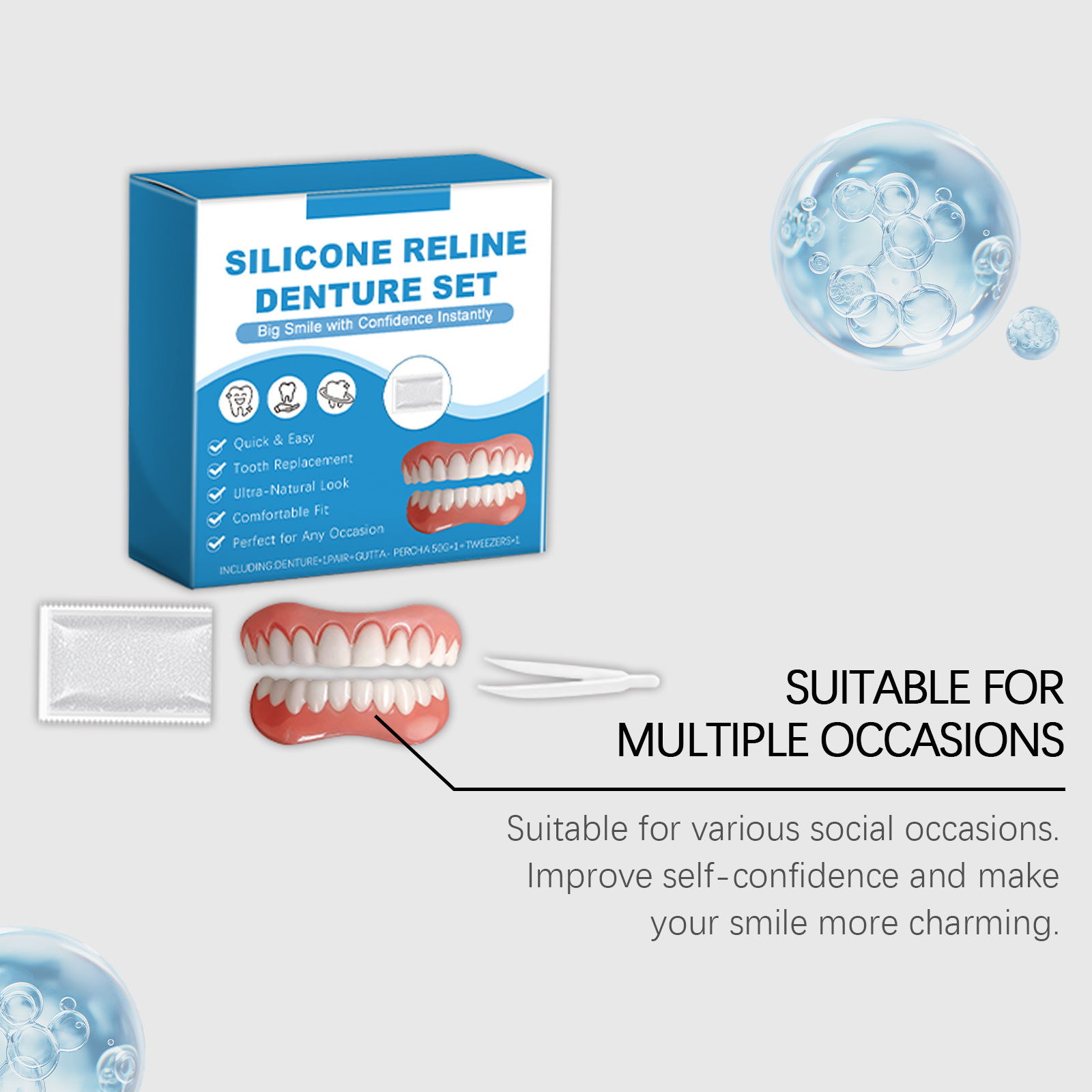Denture Full Set Over Gums Kit - đánh giá và giá Full Cover Adhesive