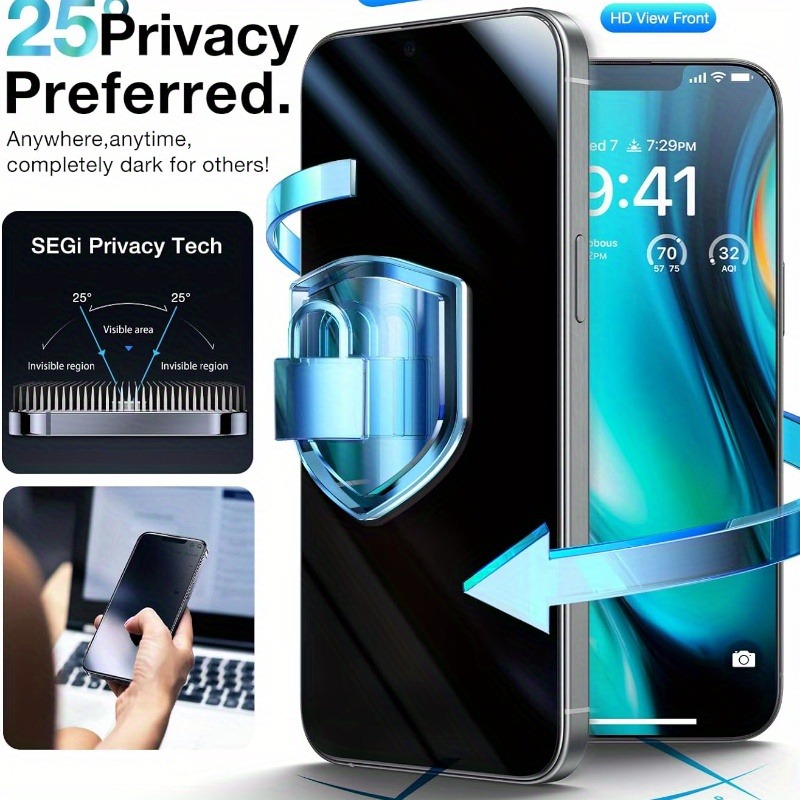 2-Pack Anti-Spy Tempered Glass - đánh giá và giá Privacy Filter 2Pack