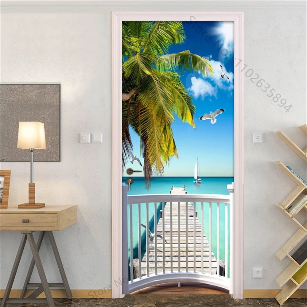Natural Scenery Beach Waterfal - đánh giá và giá Full Cover Adhesive